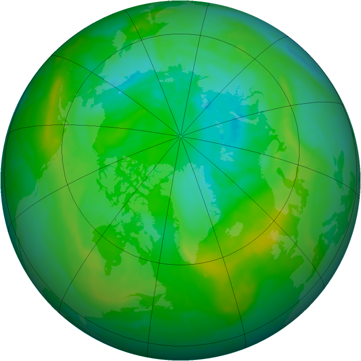 Arctic ozone map for 01 August 2015